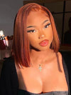 Glam Color Collection Edgy Color Wigs Straight Bob Wig 100% Human Hair
